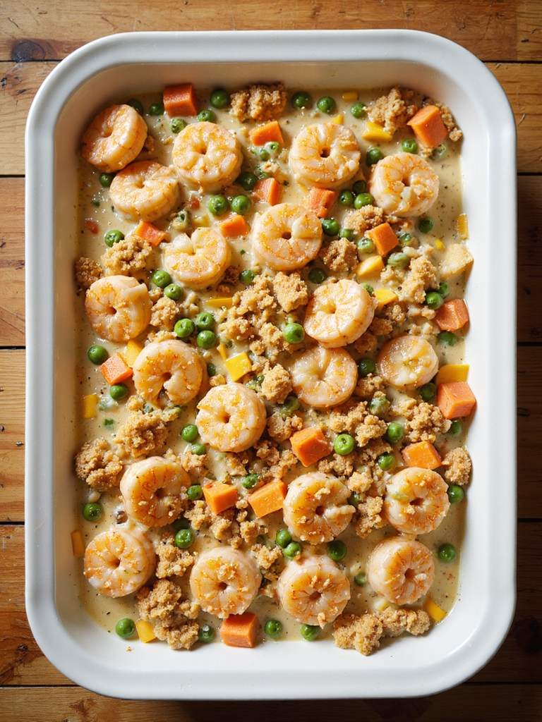 creamy cheesy shrimp casserole