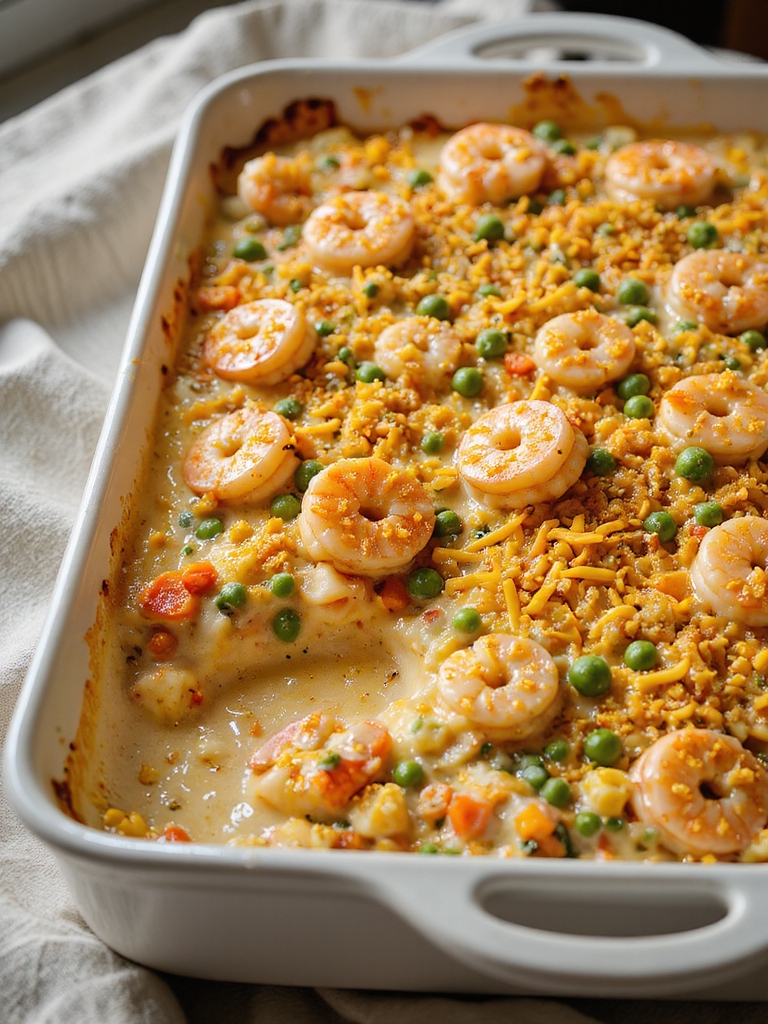 creamy cheesy shrimp casserole