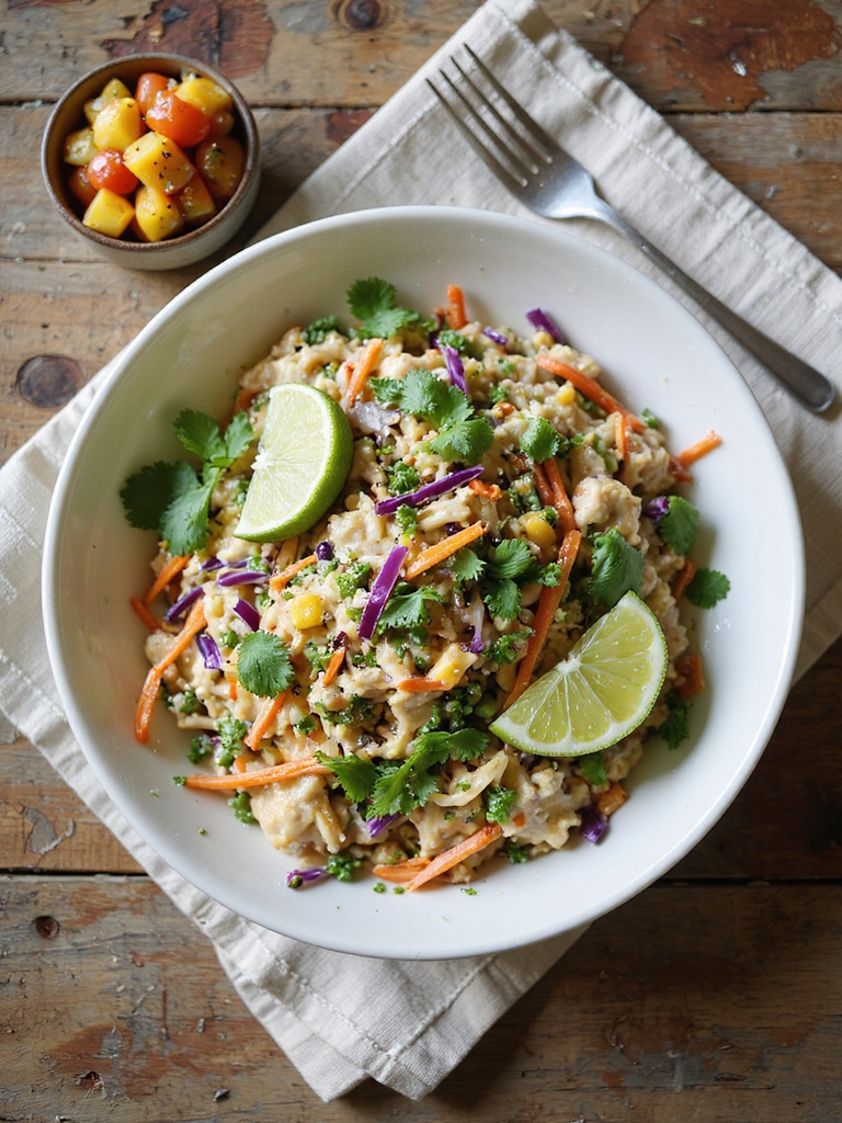 creamy cilantro lime slaw and salsa