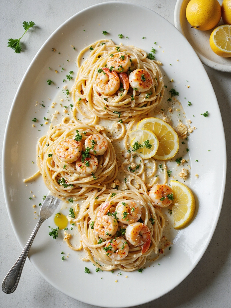 creamy citrus seafood pasta