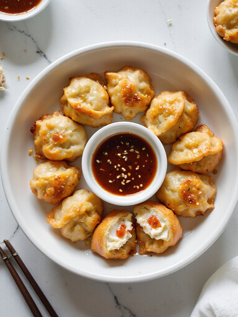 creamy crab rangoon wontons