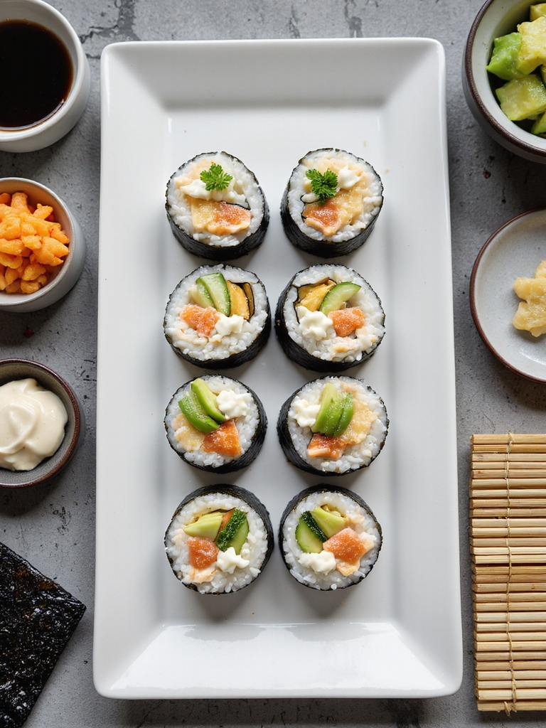 creamy crab sushi rolls