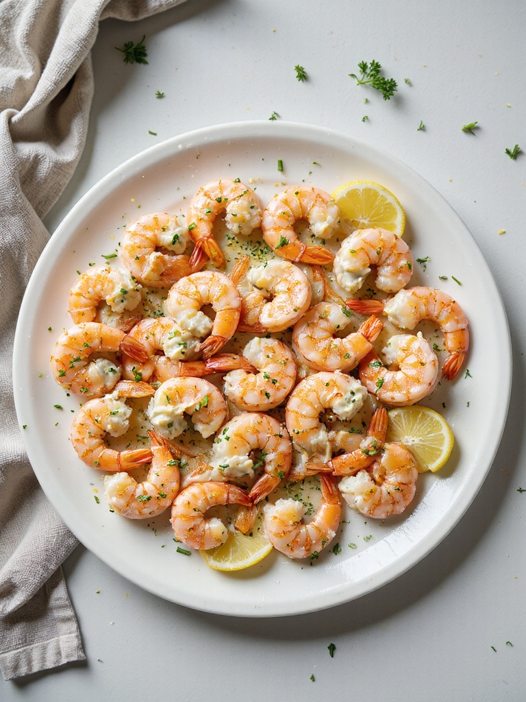 creamy garlic chive stuffed shrimp