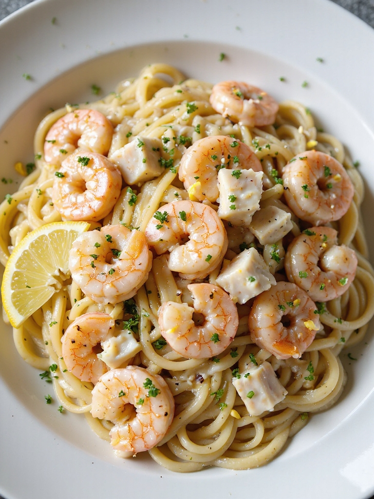 creamy garlic parmesan shrimp crab