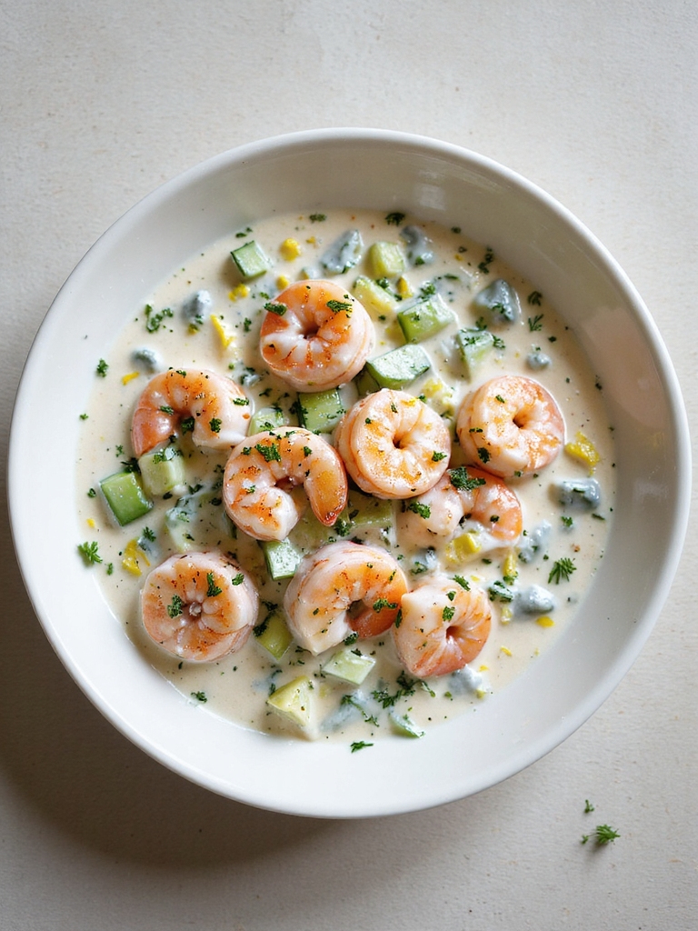 creamy greek yogurt shrimp salad
