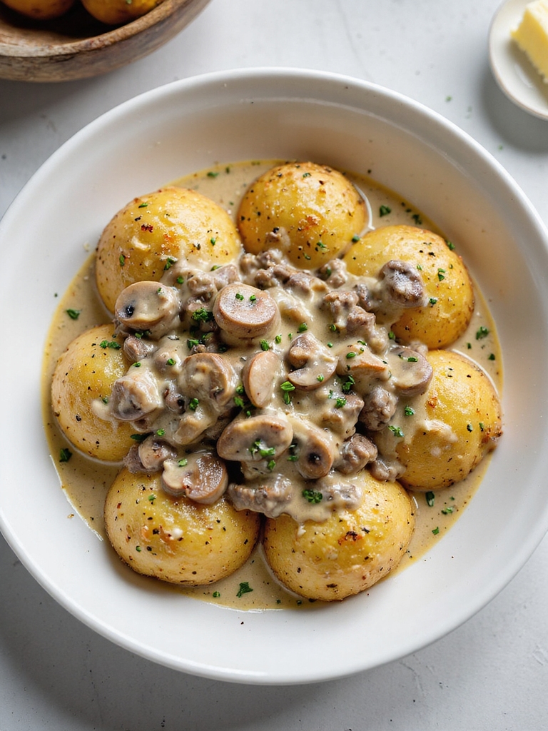 creamy ground beef stroganoff potatoes