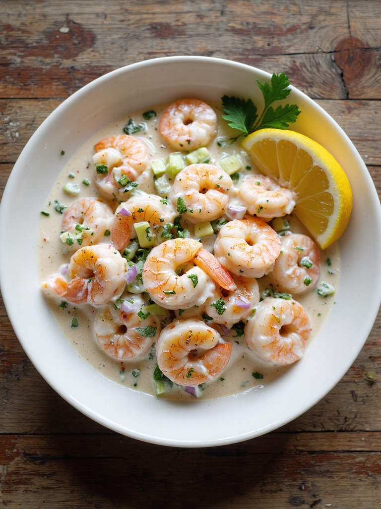 creamy herbed chilled shrimp salad