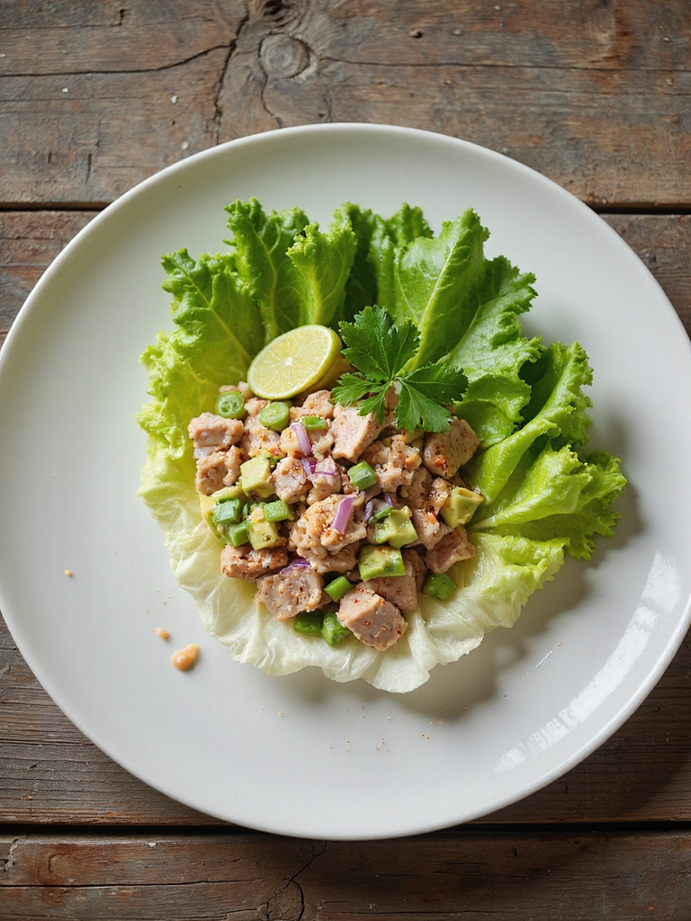 creamy keto avocado tuna wraps