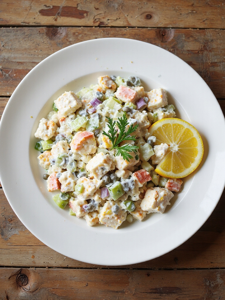 creamy lemon dill crab salad