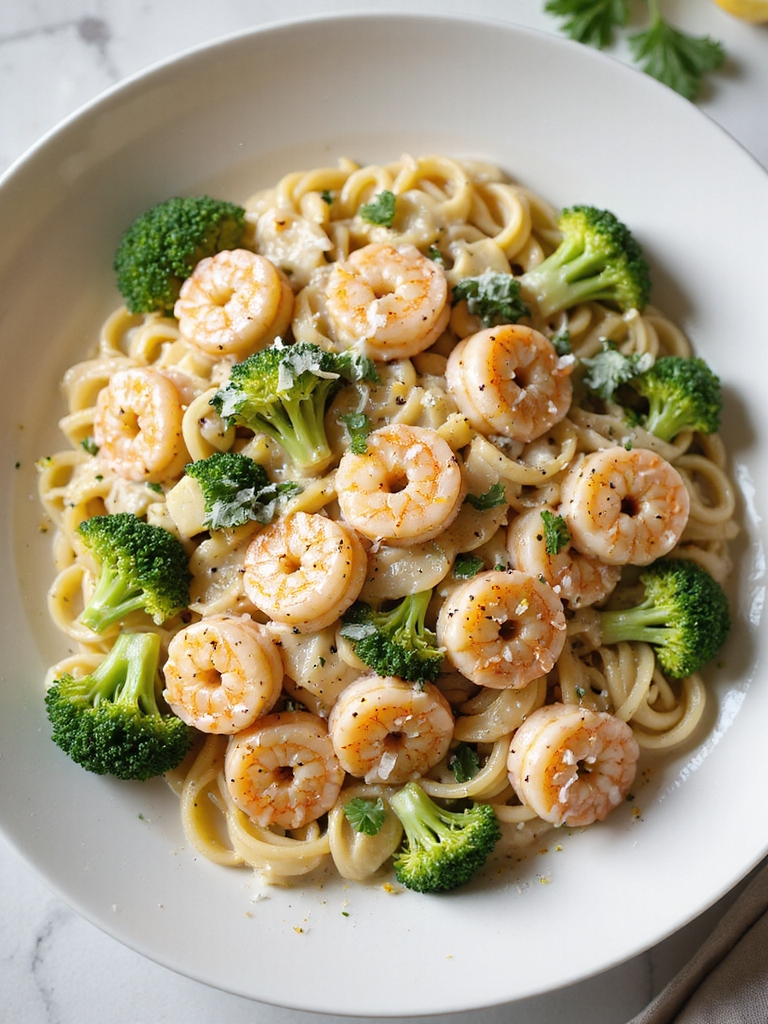 creamy lemon shrimp pasta