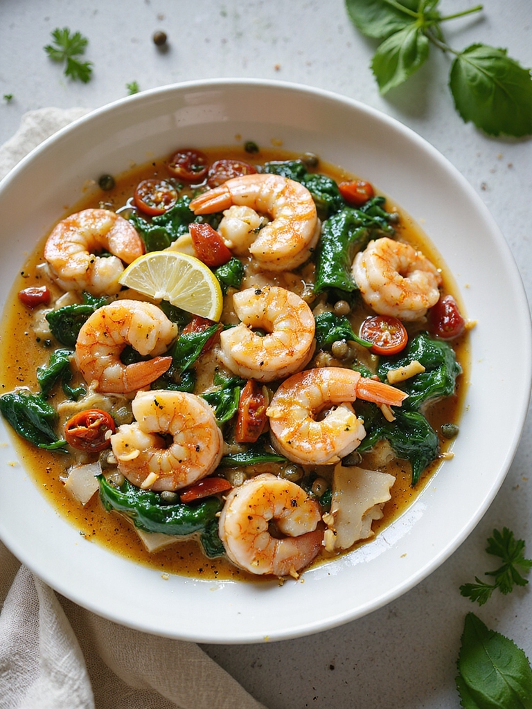 creamy lemon tuscan shrimp