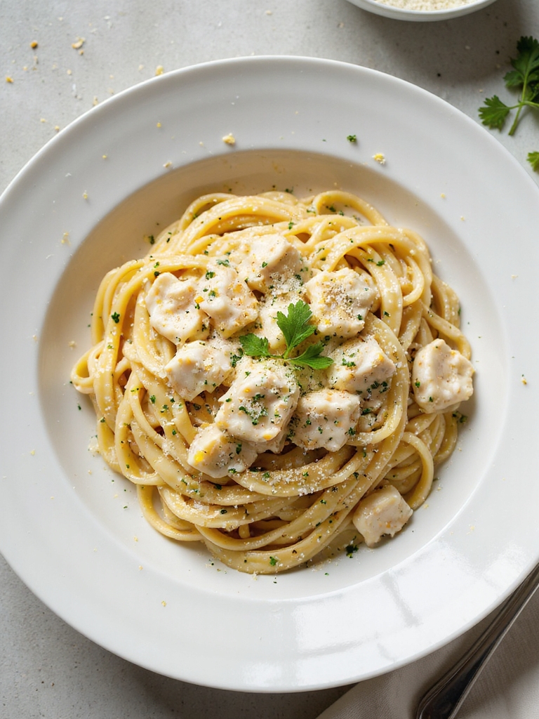 creamy parmesan king crab alfredo