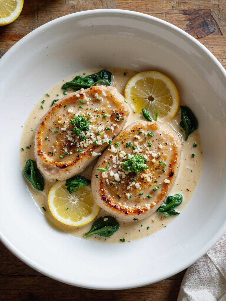 creamy parmesan spinach pork chops