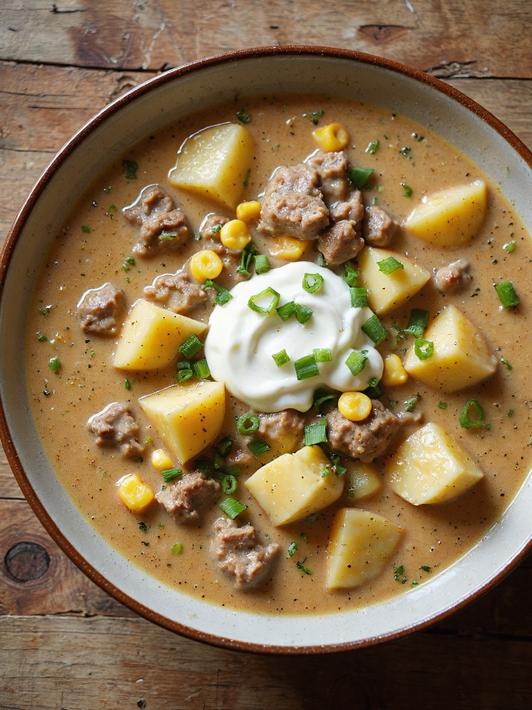 creamy potato and beef