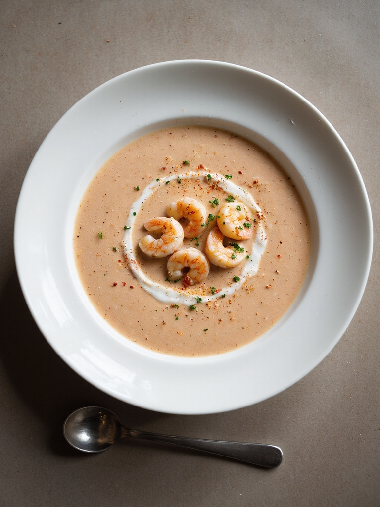 creamy shrimp bisque with cognac