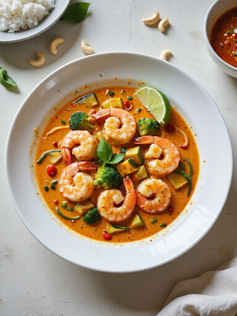 creamy spicy coconut shrimp