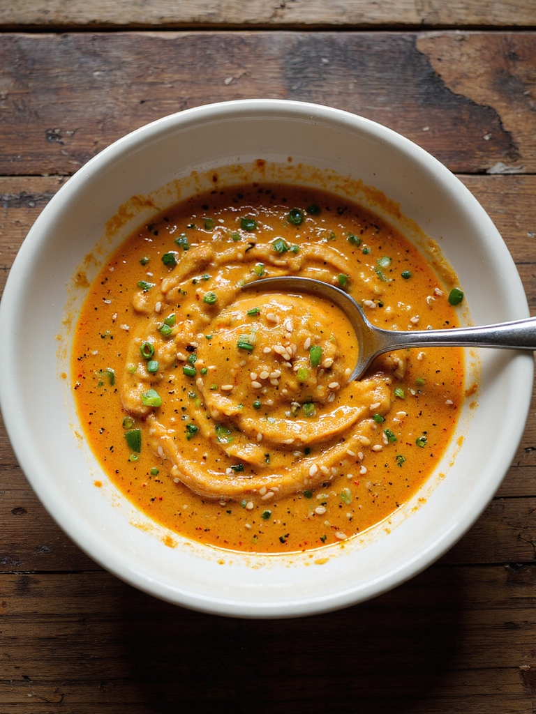 creamy spicy glossy tangy sauce