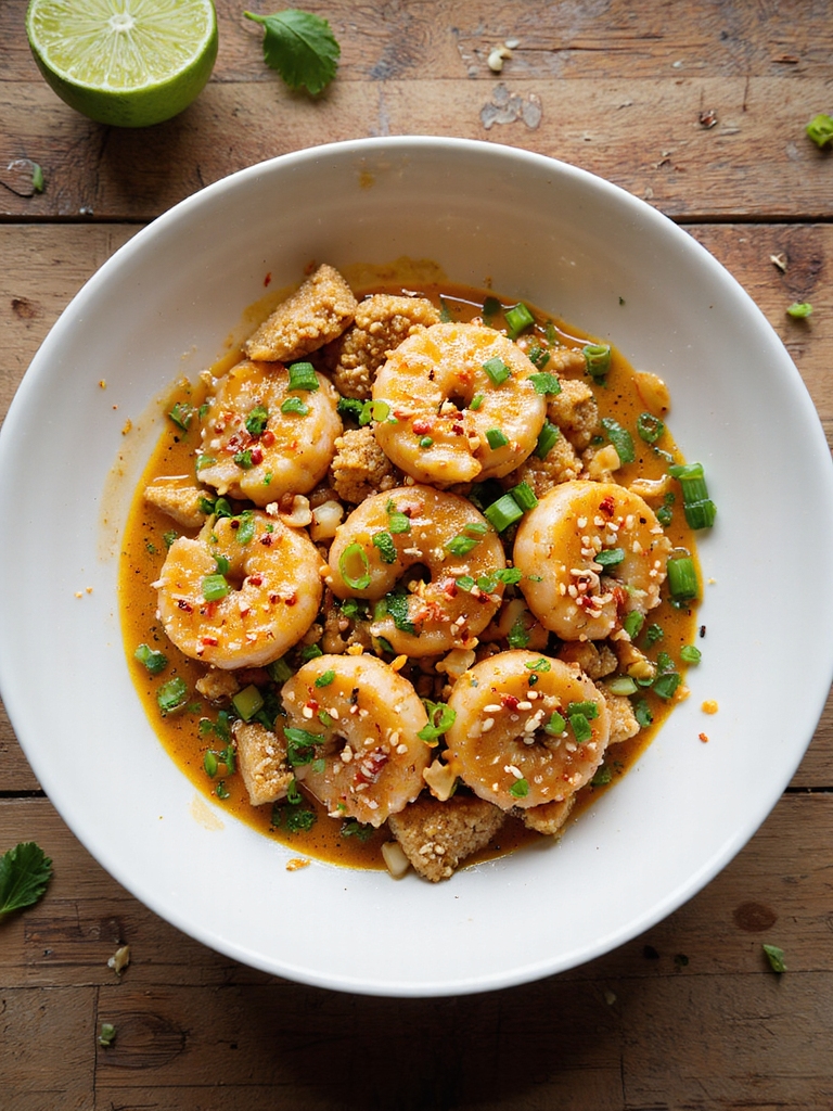 creamy spicy shrimp with twists