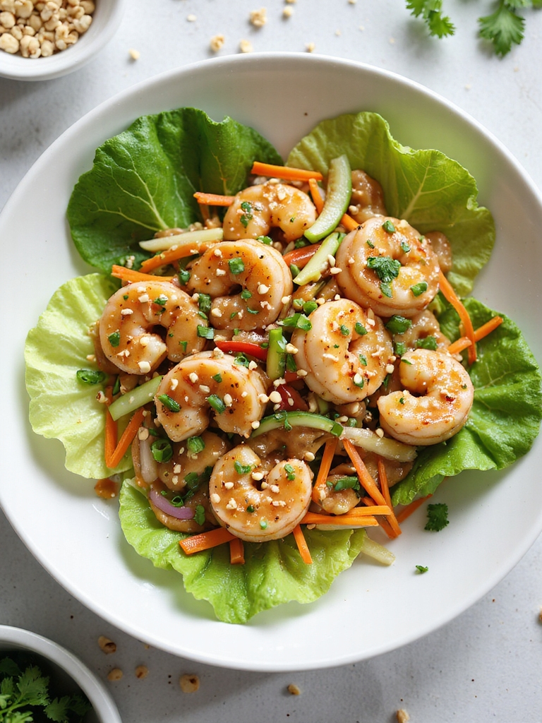 creamy thai peanut shrimp wraps