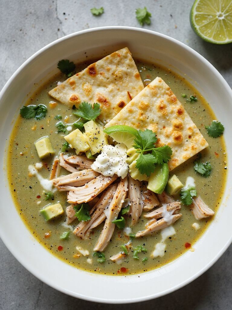 creamy tomatillo poblano chicken