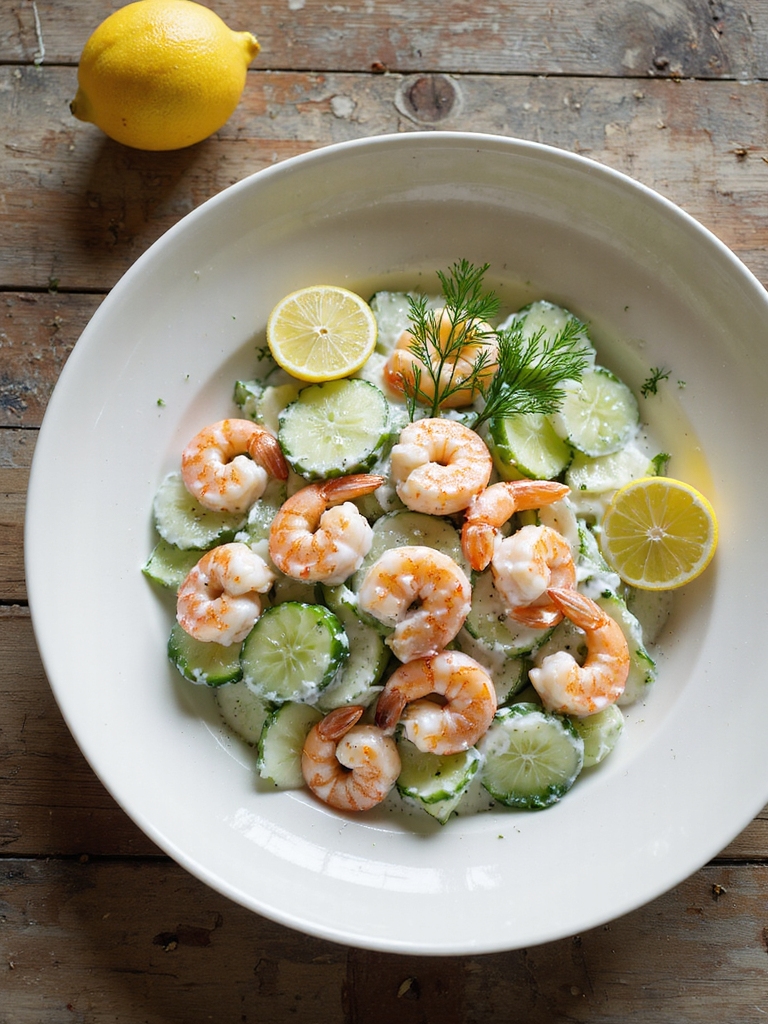 crisp chilled shrimp cucumber salad
