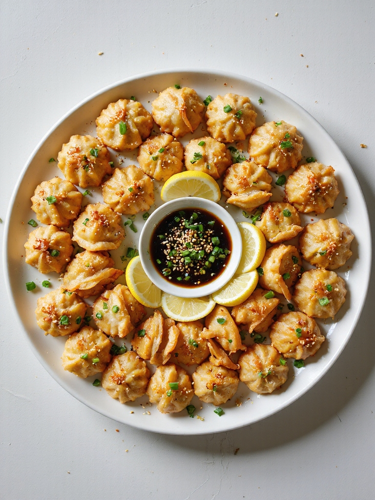 crisp crab wontons presentation