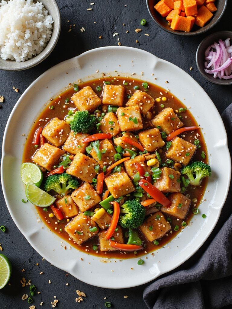 crisp fish with glossy sauce