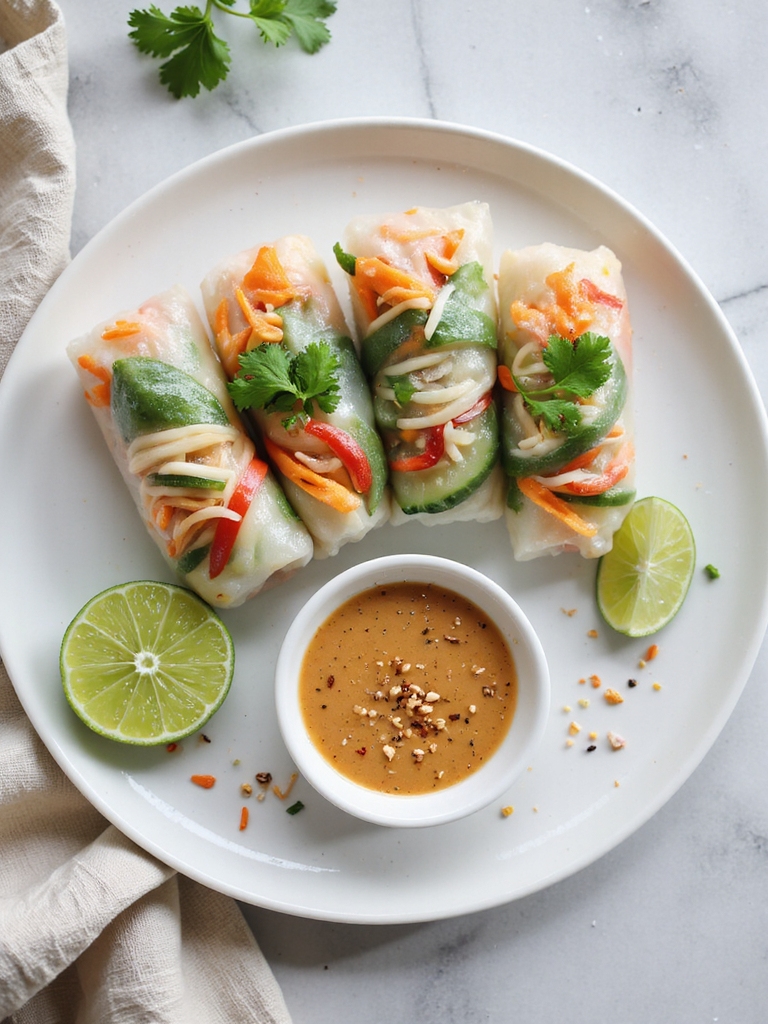 crisp herb packed rice rolls