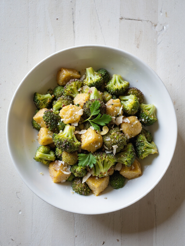 crisp lemon herb air fried broccoli