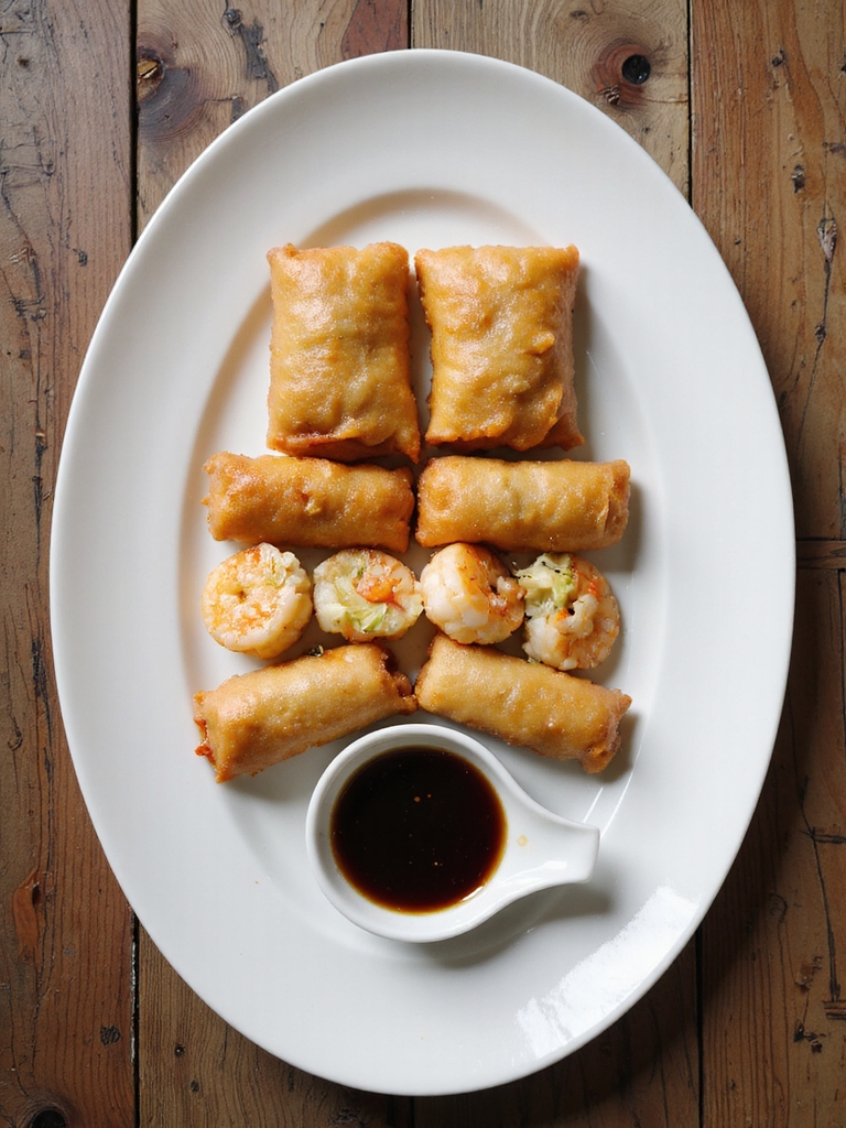 crisp pan fried shrimp eggrolls