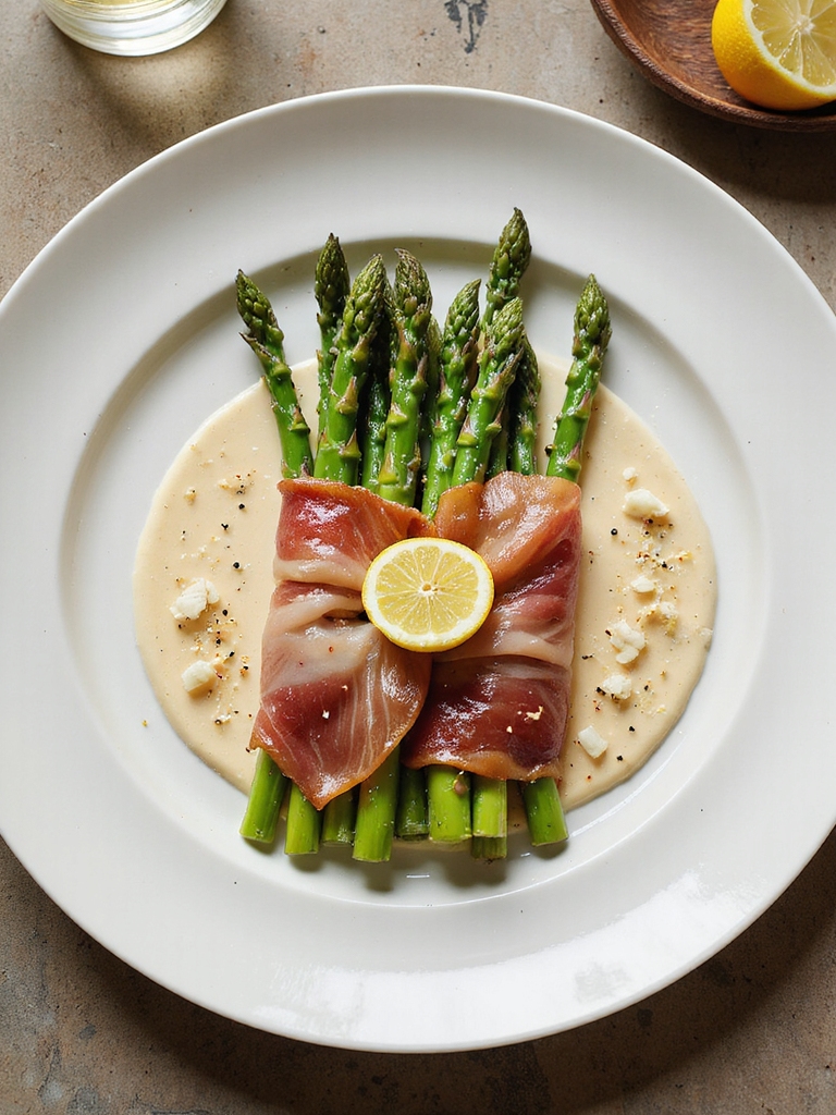 crisp prosciutto wrapped asparagus
