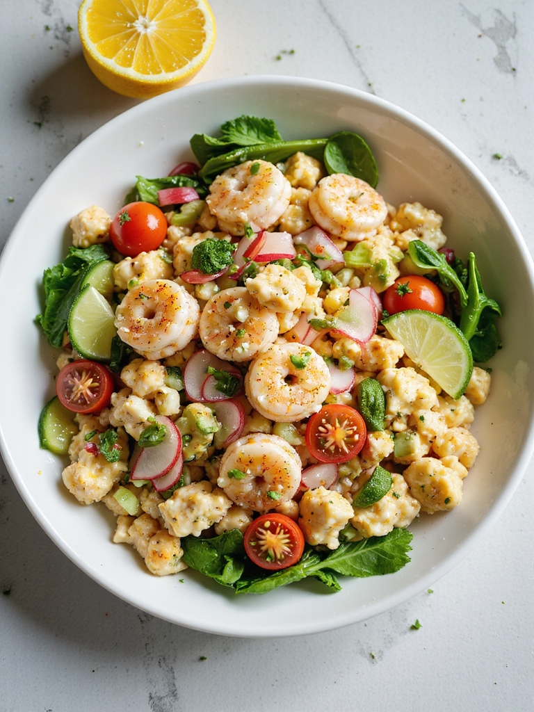 crisp seafood pasta salad