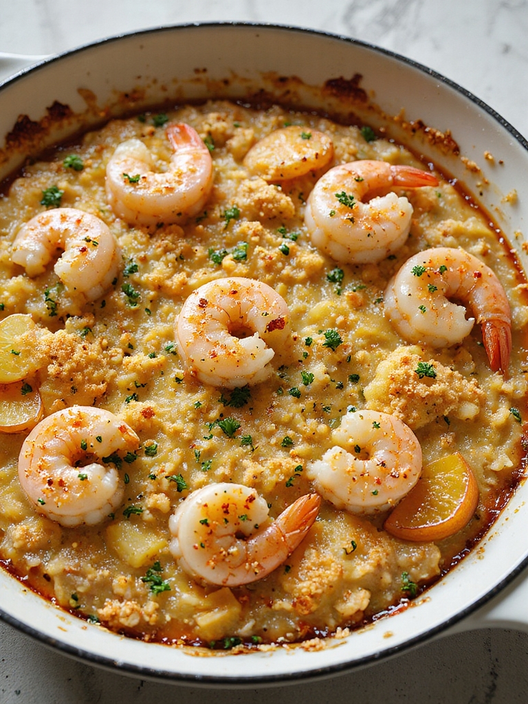 crisp sealed reduced seafood casserole