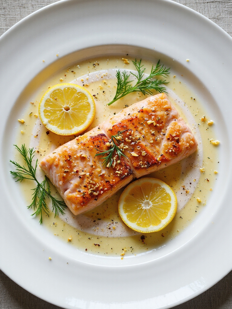 crisp seared salmon with lemon dill