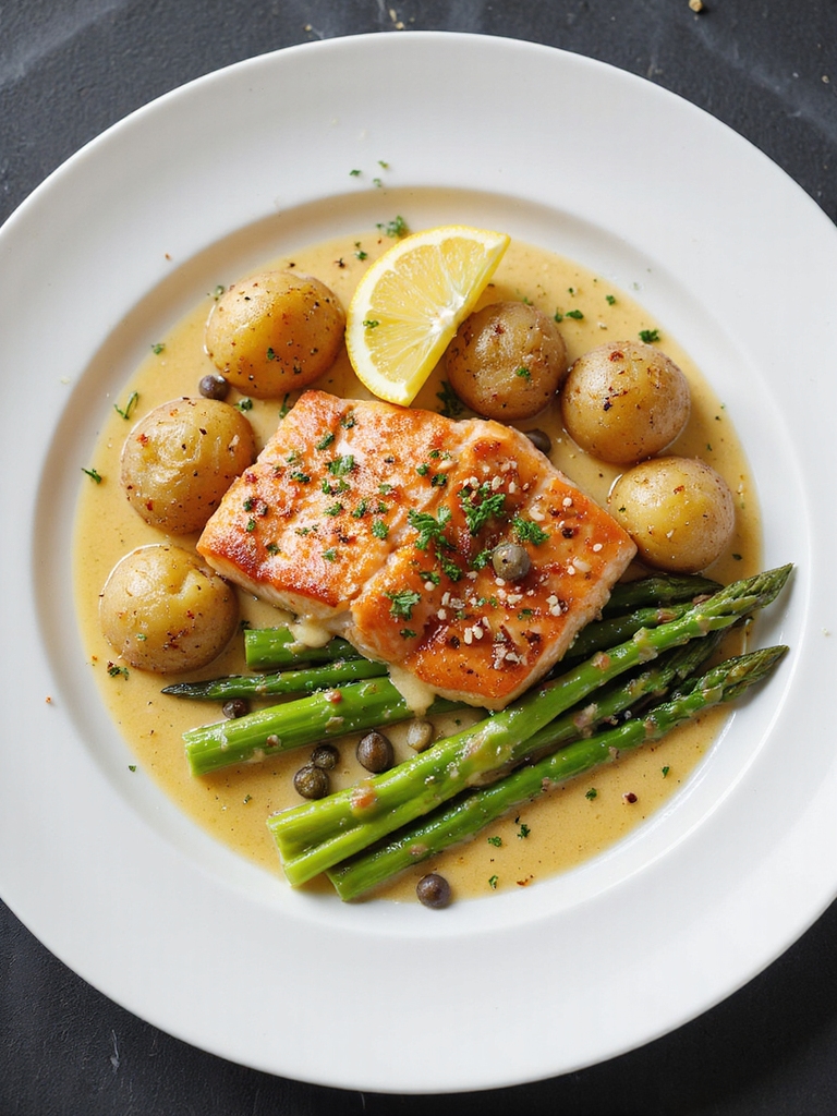 crisp skinned lemon butter salmon
