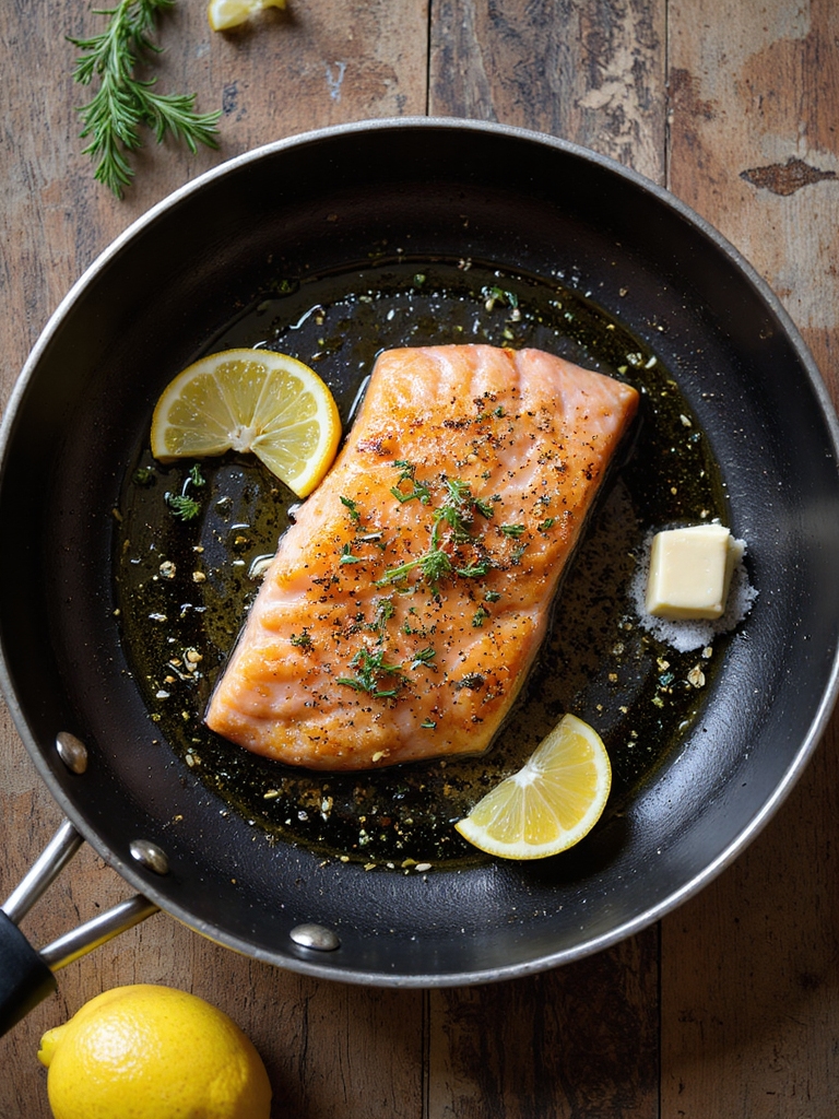 crisp thyme olive oil salmon