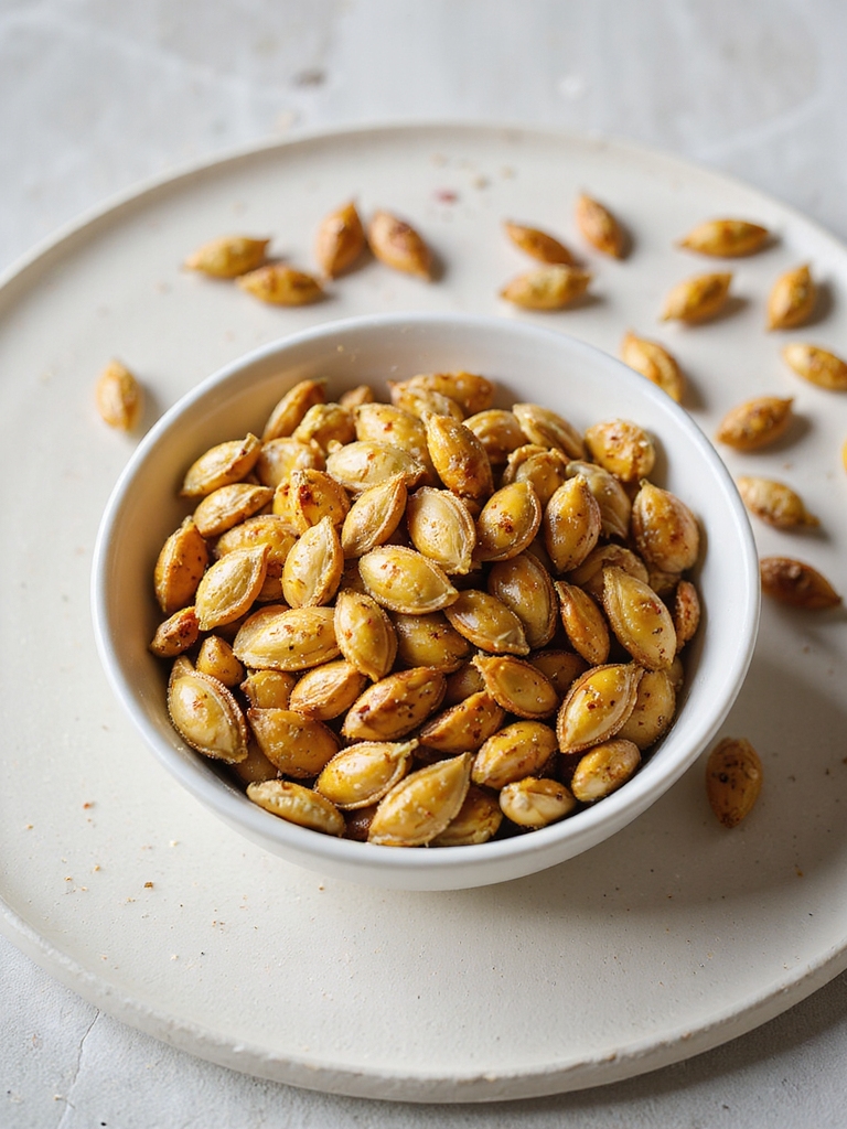 crispy air fried salted pumpkin seeds