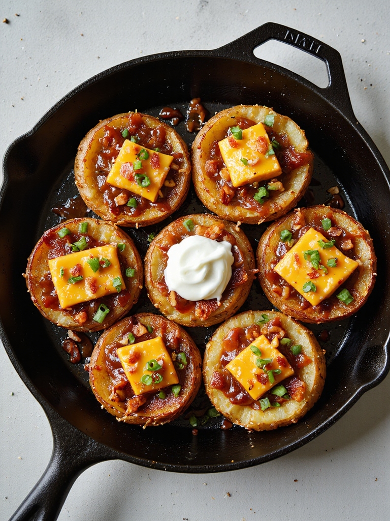 crispy bbq cheddar bacon skins