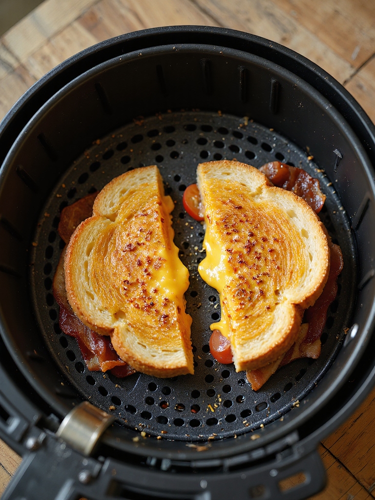 crispy bread gooey cheese