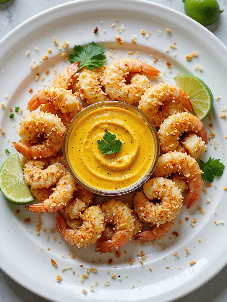 crispy coconut shrimp with mango