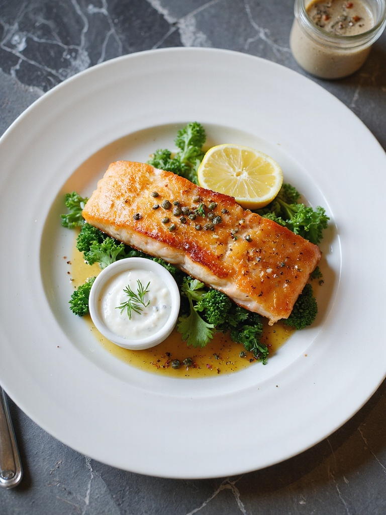 crispy golden juicy fried salmon