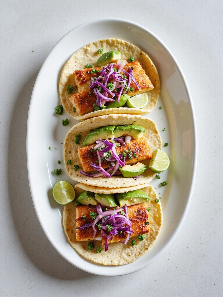 crispy lime marinated fish tacos
