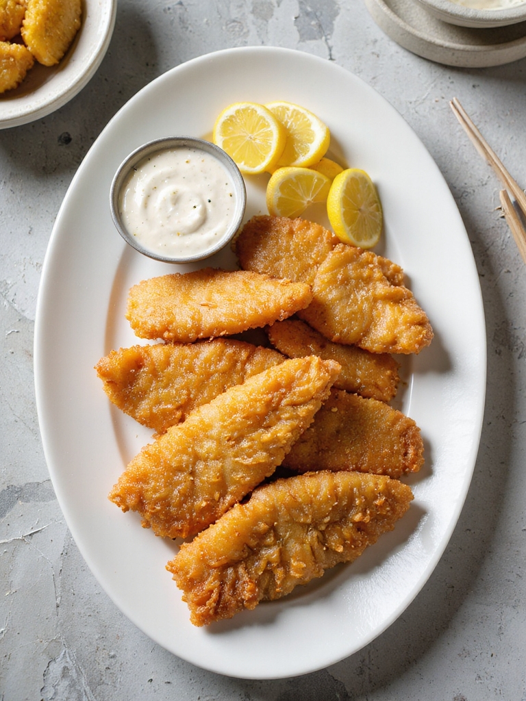 crispy low oil tempura style fish