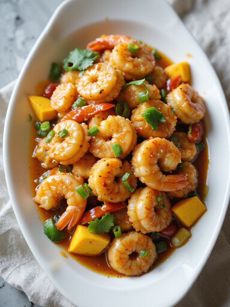 crispy mango lime spicy shrimp