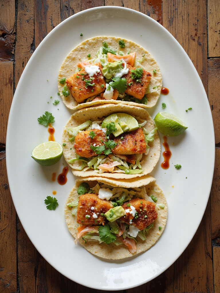 crispy pan fried fish tacos