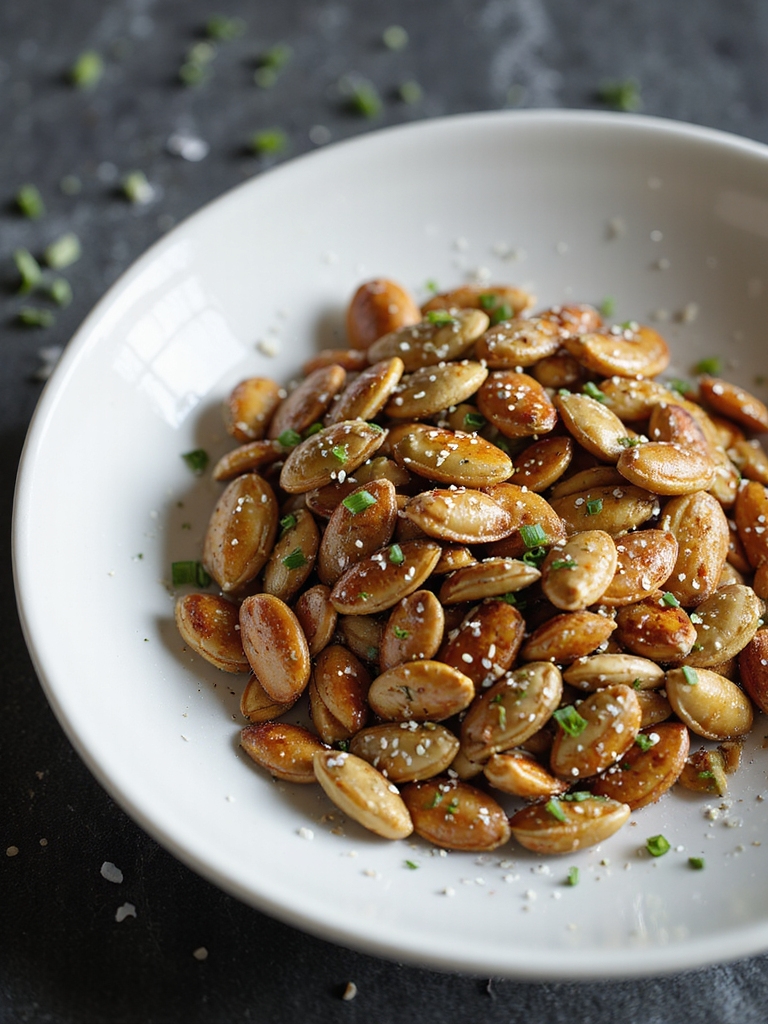 crispy savory air fried pumpkin seeds