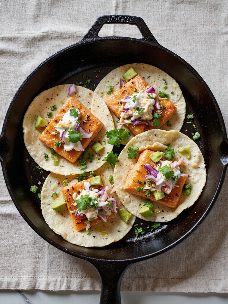 crispy skin salmon tacos