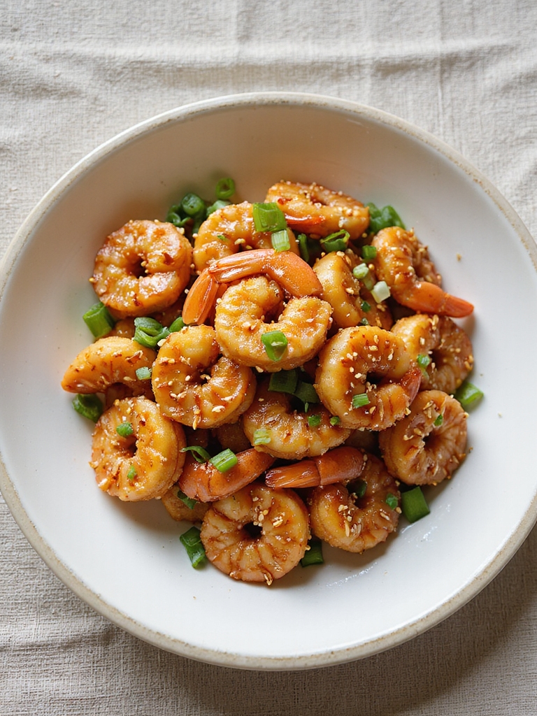 crispy sweet spicy glazed shrimp