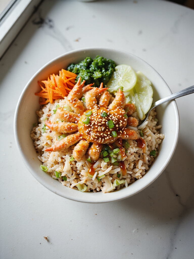 crispy tempura crab bowls