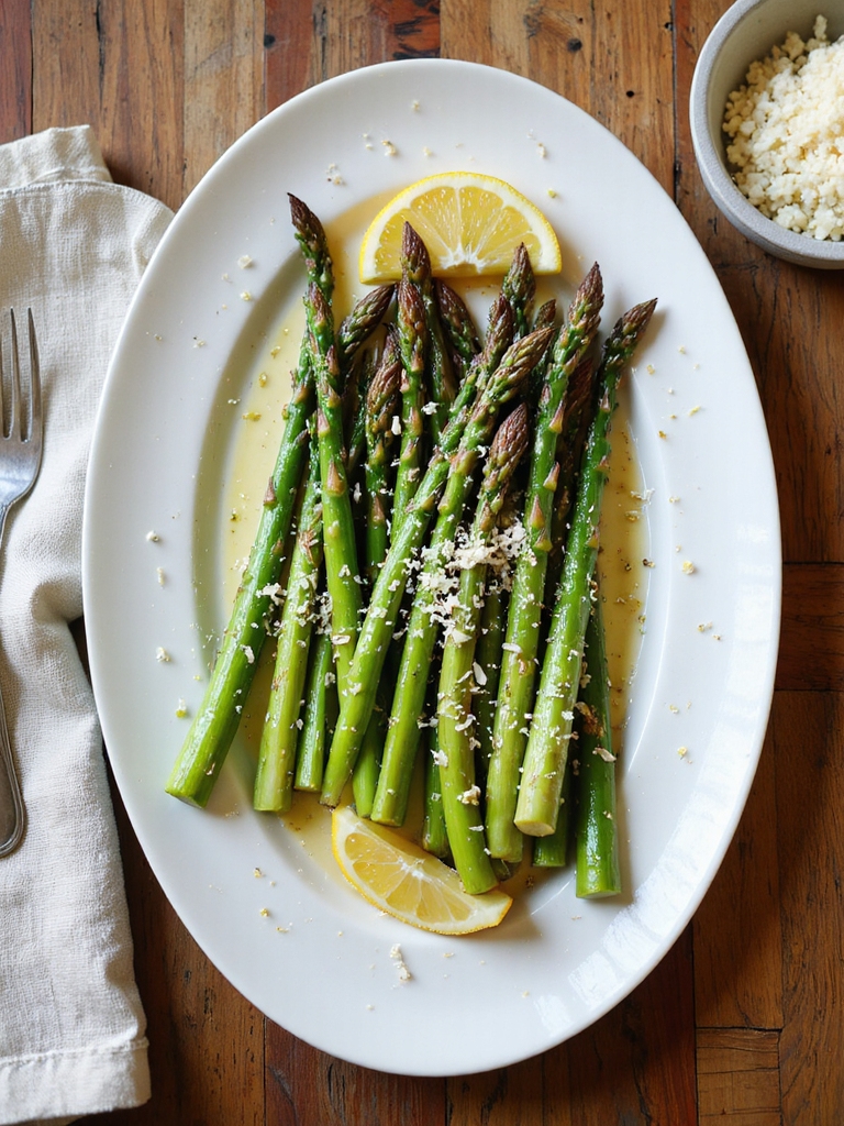crispy tender air fried asparagus